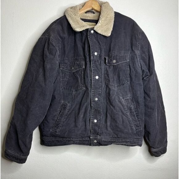 Vintage Y2K American Eagle Sherpa Lined Jacket Men’s Size XL Gray - Picture 1 of 5